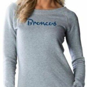 All Sport Couture NFL Womens Denver Broncos Dual Threat Crew Sweatshirt New